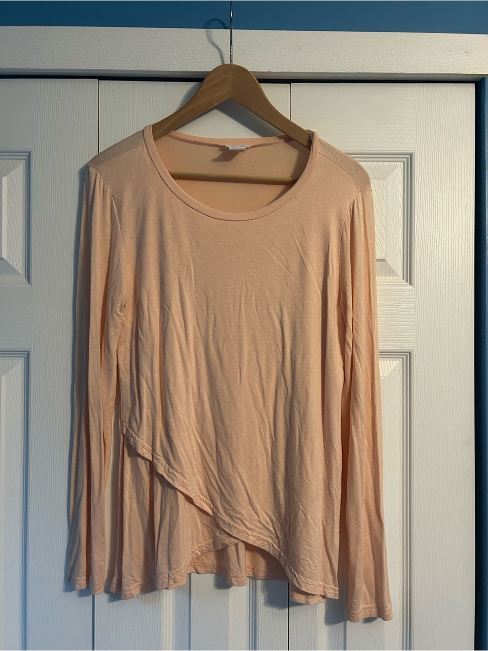 Women’s Long Sleeve Asymmetrical Peach Tee